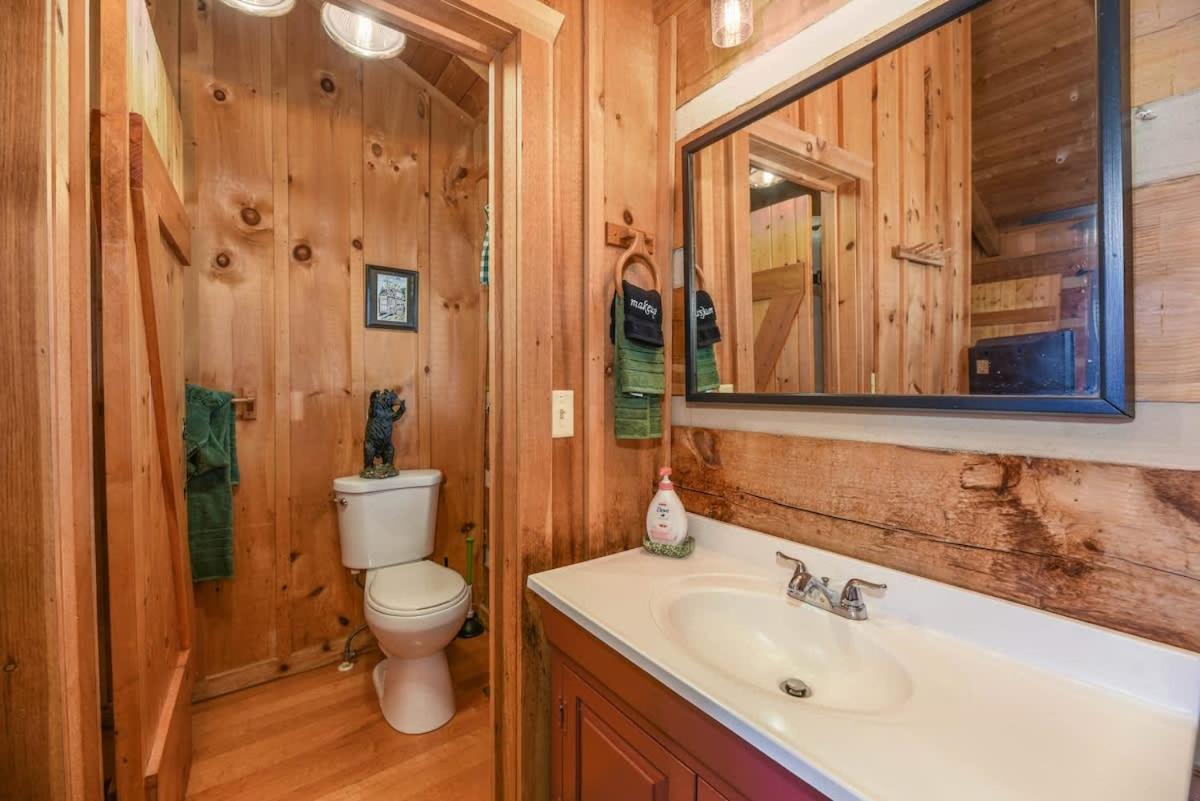 סביירוויל View! Cozy, Private, Fireplace, Hot Tub Log Cabin, Honeymoon! מראה חיצוני תמונה